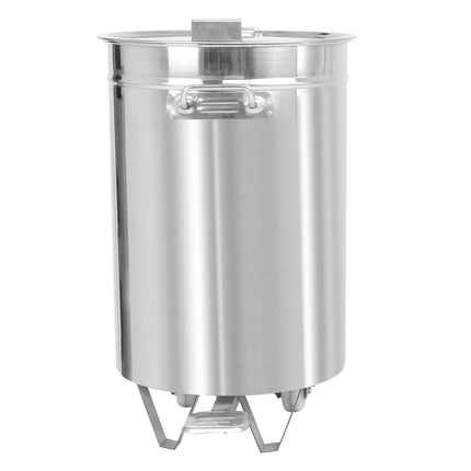 GGM Gastro Commercial Waste bin - Pedal bin - 50L - 365x365x520mm - with foot pedal - slow-closing lid & wheels - Stainless steel