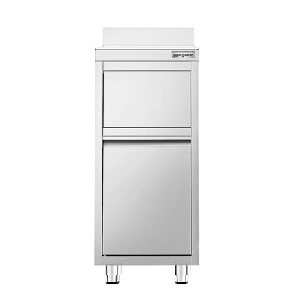 GGM Gastro Commercial Waste bin - Push-top bin - 400x600x1150mm - with slow-closing lid - rounded corners & stable 4-foot base - Stainless steel