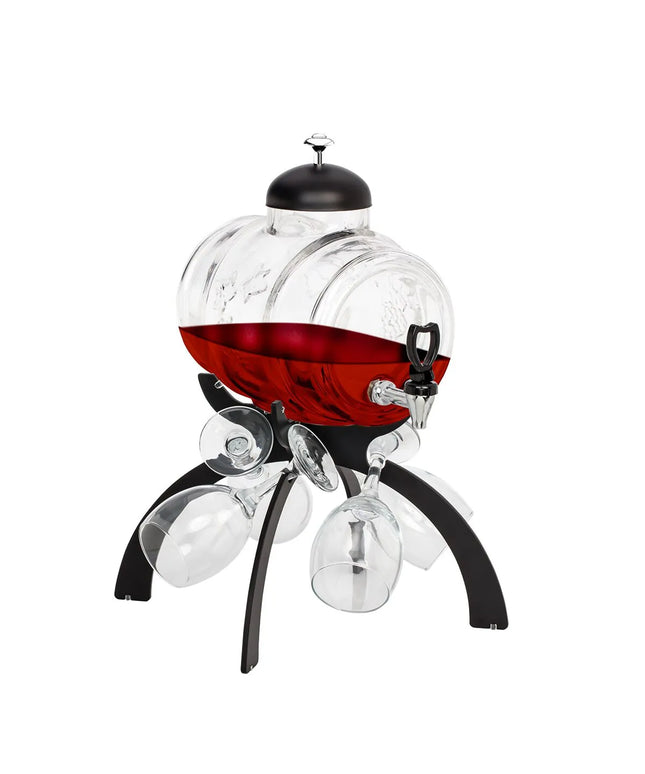 GGM Gastro Commercial Wine Dispenser - 4L - Black - incl. 4 Wine Glasses
