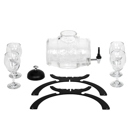 GGM Gastro Commercial Wine Dispenser - 4L - Black - incl. 4 Wine Glasses