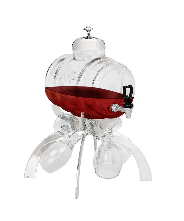 GGM Gastro Commercial Wine Dispenser - 4L - Chrome - incl. 4 Wine Glasses