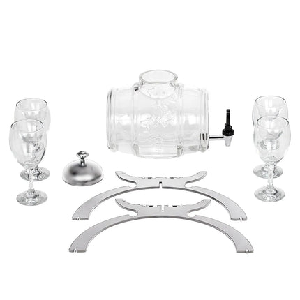 GGM Gastro Commercial Wine Dispenser - 4L - Chrome - incl. 4 Wine Glasses