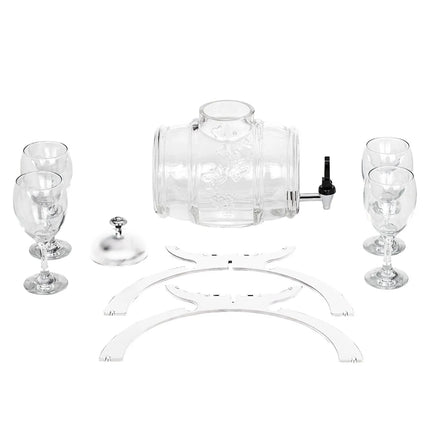 GGM Gastro Commercial Wine Dispenser - 4L - White - incl. 4 Wine Glasses