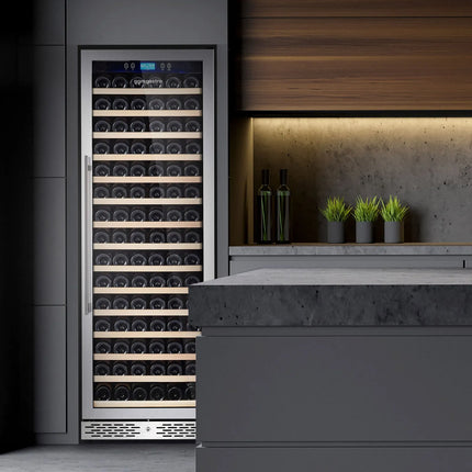 GGM Gastro Commercial Wine Fridge - Black - Freestanding - Single Zone - 450L - max. 171 bottles