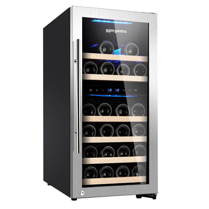 GGM Gastro Commercial Wine Fridge - Dual Zone - 100L - max. 33 bottles - Stainless Steel Door