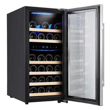 GGM Gastro Commercial Wine Fridge - Dual Zone - 100L - max. 33 bottles - Stainless Steel Door