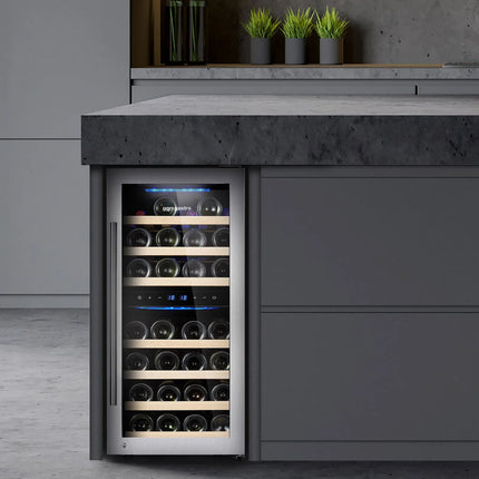 GGM Gastro Commercial Wine Fridge - Dual Zone - 100L - max. 33 bottles - Stainless Steel Door