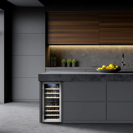 GGM Gastro Commercial Wine Fridge - Dual Zone - 100L - max. 33 bottles - Stainless Steel Door