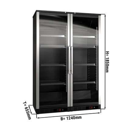GGM Gastro Commercial Wine Fridge - Dual Zone - 800L - max. 144 bottles - Black