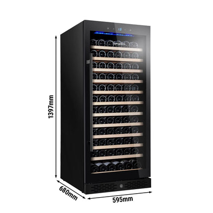 GGM Gastro Commercial Wine Fridge ECO - Stainless Steel - Freestanding - Single Zone - 350L - max. 127 bottles