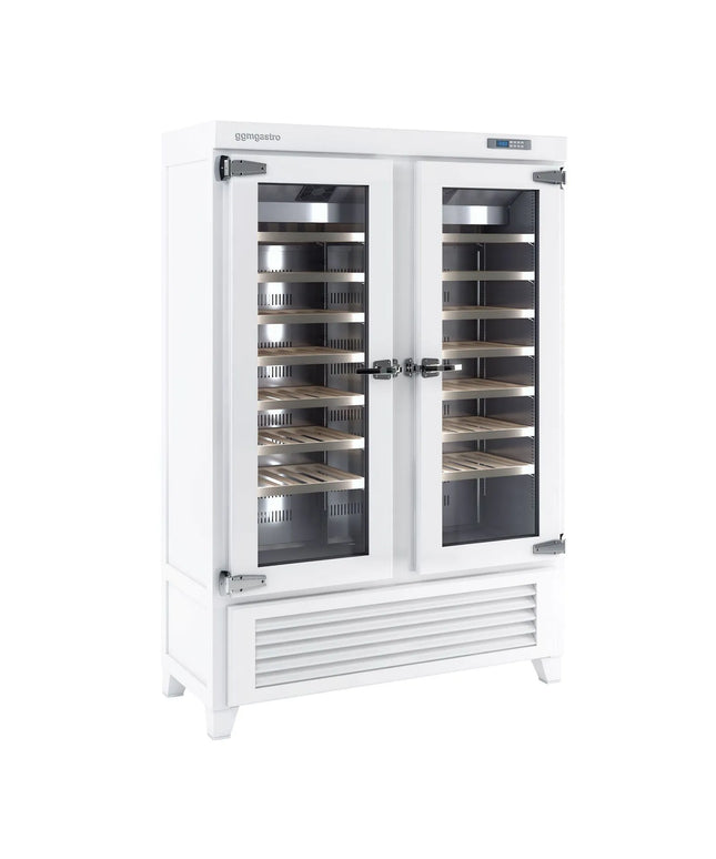 GGM Gastro Commercial Wine Fridge - Pine Wood & Glass Doors - Freestanding - Single Zone - 640L - max. 84 bottles