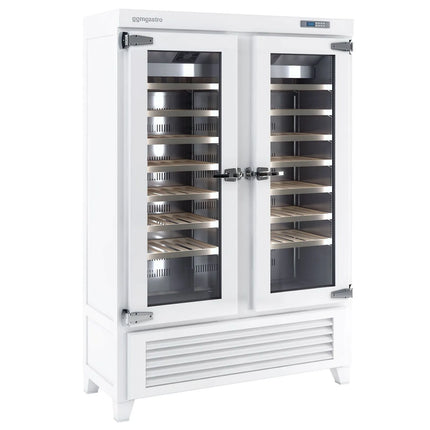 GGM Gastro Commercial Wine Fridge - Pine Wood & Glass Doors - Freestanding - Single Zone - 640L - max. 84 bottles