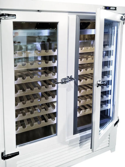 GGM Gastro Commercial Wine Fridge - Pine Wood & Glass Doors - Freestanding - Single Zone - 640L - max. 84 bottles
