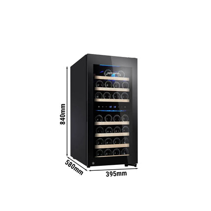 GGM Gastro Commercial Wine Fridge - Stainless Steel Door - Dual Zone - 100L - max. 33 bottles