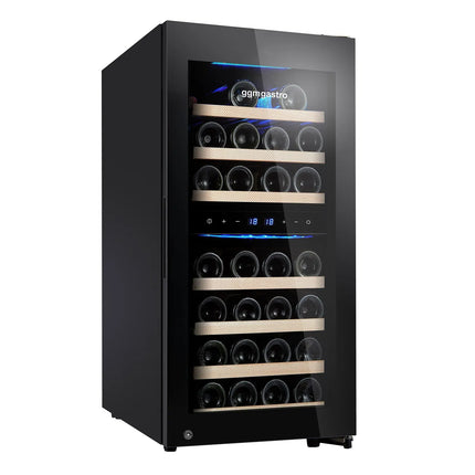 GGM Gastro Commercial Wine Fridge - Stainless Steel Door - Dual Zone - 100L - max. 33 bottles