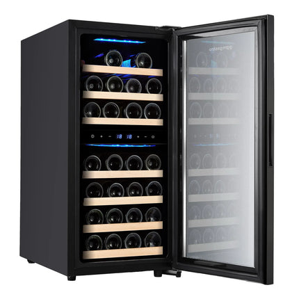 GGM Gastro Commercial Wine Fridge - Stainless Steel Door - Dual Zone - 100L - max. 33 bottles
