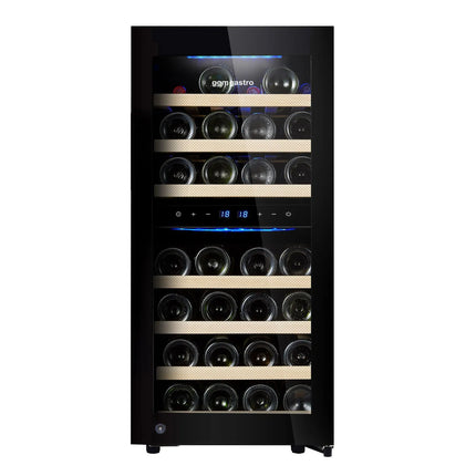 GGM Gastro Commercial Wine Fridge - Stainless Steel Door - Dual Zone - 100L - max. 33 bottles