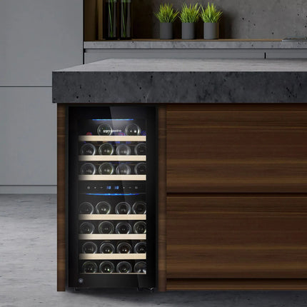 GGM Gastro Commercial Wine Fridge - Stainless Steel Door - Dual Zone - 100L - max. 33 bottles