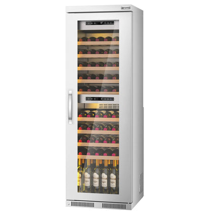 GGM Gastro Commercial Wine Fridge - Stainless Steel - Dual Zone - 100L - max. 72 bottles