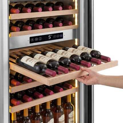 GGM Gastro Commercial Wine Fridge - Stainless Steel - Dual Zone - 100L - max. 72 bottles