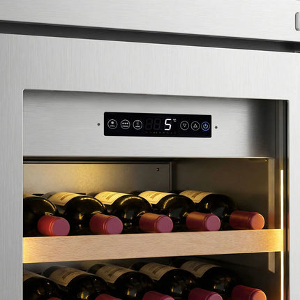 GGM Gastro Commercial Wine Fridge - Stainless Steel - Dual Zone - 100L - max. 72 bottles
