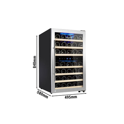 GGM Gastro Commercial Wine Fridge - Stainless Steel - Dual Zone - 120L - max. 45 bottles