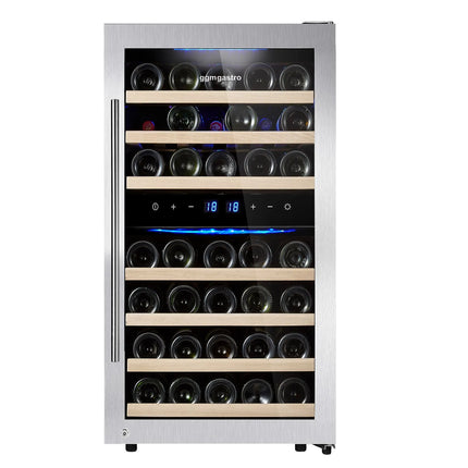 GGM Gastro Commercial Wine Fridge - Stainless Steel - Dual Zone - 120L - max. 45 bottles