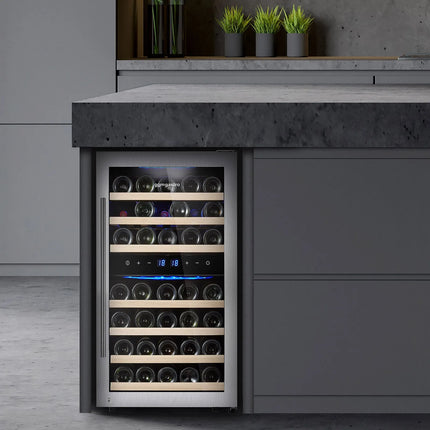 GGM Gastro Commercial Wine Fridge - Stainless Steel - Dual Zone - 120L - max. 45 bottles