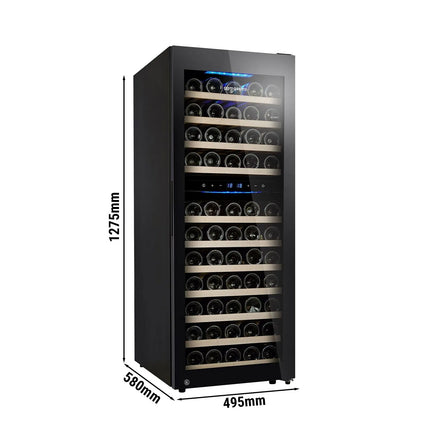 GGM Gastro Commercial Wine Fridge - Stainless Steel - Dual Zone - 200L - max. 73 bottles