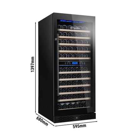 GGM Gastro Commercial Wine Fridge - Stainless Steel - Dual Zone - 350L - max. 116 bottles