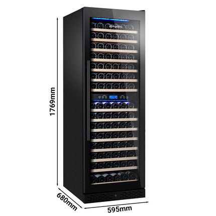 GGM Gastro Commercial Wine Fridge - Stainless Steel - Freestanding - Dual Zone - 450L - max. 160 bottles - For UK