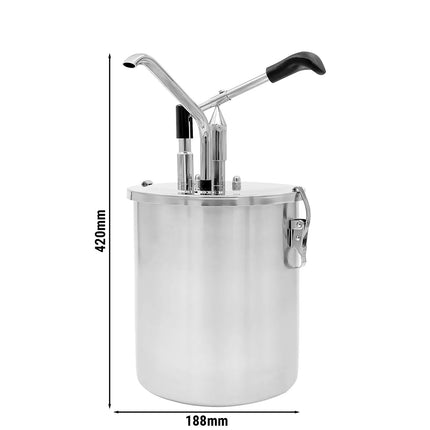 GGM Gastro Condiment Dispenser - 6 litres - Stainless steel - 188x240x420mm - adjustable dose - with container