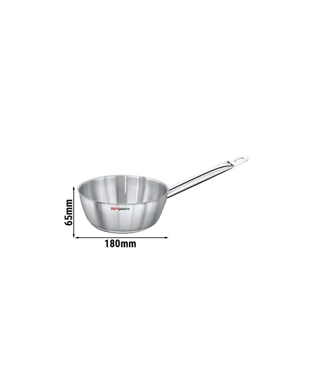 GGM Gastro Conical Sauté Pan - Stainless Steel - 1L - Ø 180mm - Height: 65mm - Induction Compatible