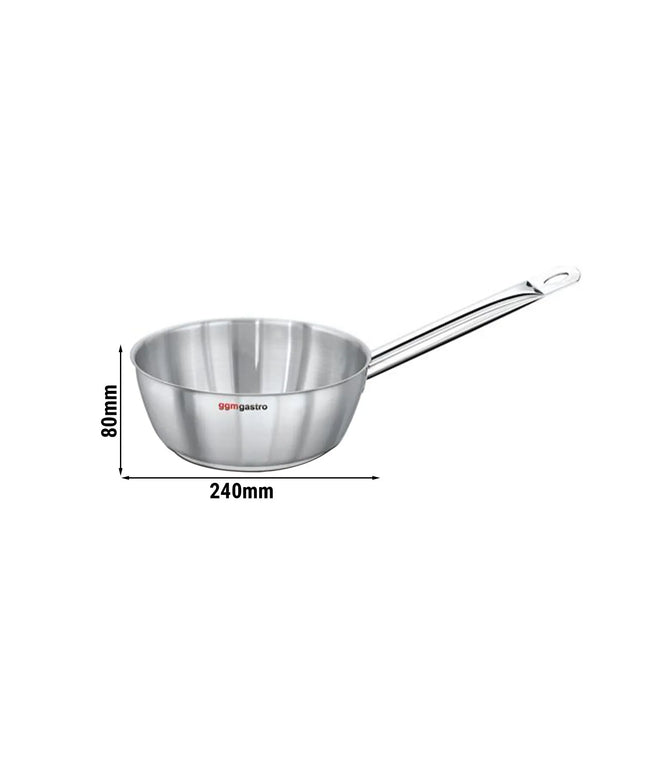 GGM Gastro Conical Sauté Pan - Stainless Steel - 2.5L - Ø 240mm - Height: 80mm - Induction Compatible