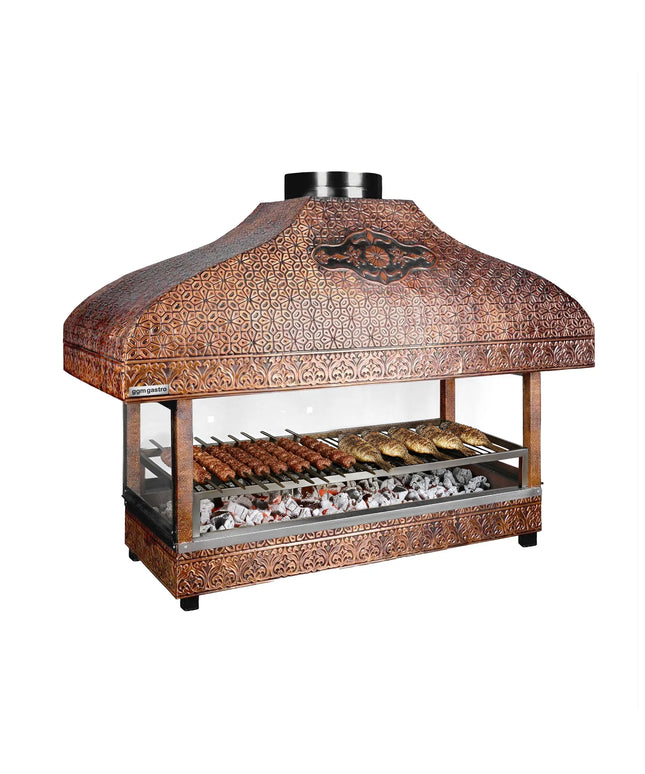 GGM Gastro Copper Charcoal Grill - 1500mm - 1 grill grates - Grill grate: 1300x500mm