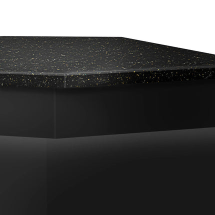 GGM Gastro Corner Till Counter TORONTO - 1565mm - Black front panel - Black granite worktop - Matt black finish - Stainless steel body