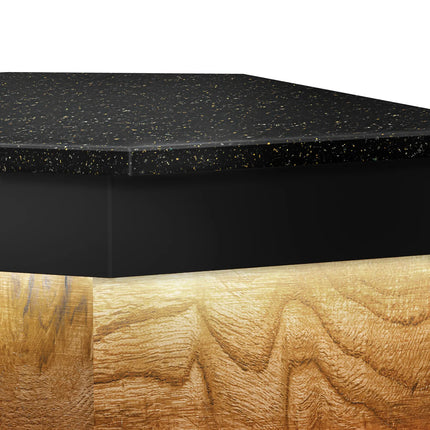 GGM Gastro Corner Till Counter TORONTO - 1569mm - Wood-effect front panel - Black granite worktop - Matt black finish - Stainless steel body