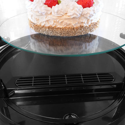 GGM Gastro Countertop 4-Sided Glass Display Fridge - 100L - 480mm - Double glazing - round - with 3 glass shelves