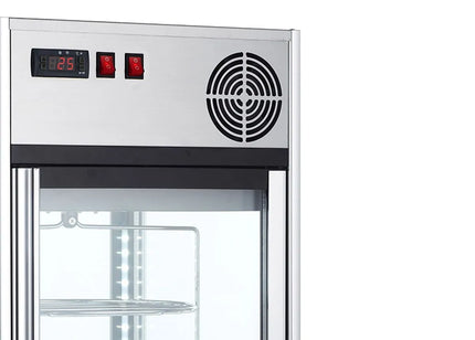 GGM Gastro Countertop 4-Sided Glass Display Fridge - 108L - 470mm - Double glazing - square - with 4 rotating shelves - 1 glass door - for patisserie