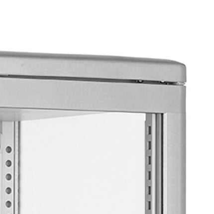 GGM Gastro Countertop 4-Sided Glass Display Fridge - 98L - 428mm - Double glazing - square - with 5 shelves - 1 glass door