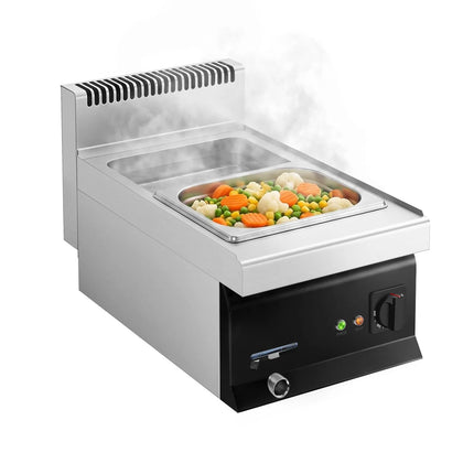 GGM Gastro Countertop Bain Marie - 1x GN 1/1 or 2x GN 1/2 - 1,2 kW - with Drain Tap