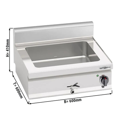 GGM Gastro Countertop Bain Marie - 6x GN 1/4 - 1,2 kW - with Drain Tap