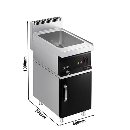 GGM Gastro Countertop Bain Marie - GN 1/1 - 1,2 kW - incl. Substructure with 1 door - with Drain Tap