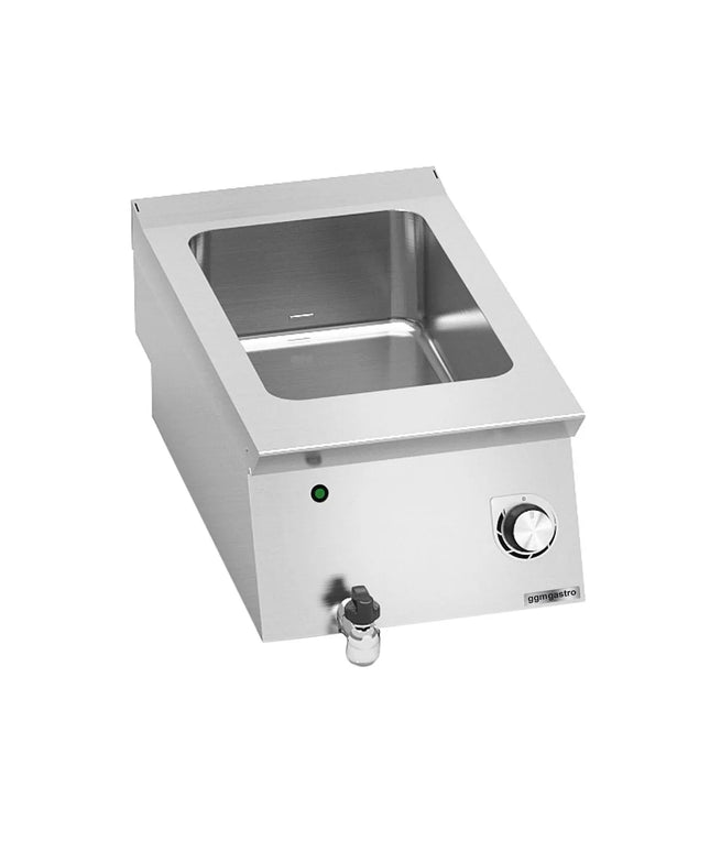 GGM Gastro Countertop Bain Marie - GN 1/1 - 150mm deep - 1,2 kW - Wet Heat - with Drain Tap