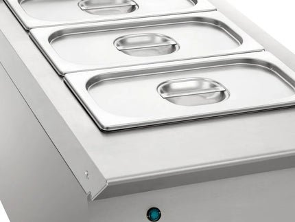 GGM Gastro Countertop Bain Marie - GN 1/1 - 150mm deep - 1,2 kW - Wet Heat - with Drain Tap