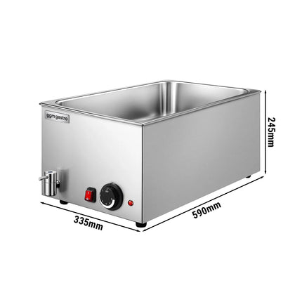 GGM Gastro Countertop Bain Marie - GN 1/1 - 150mm deep - 1,2 kW - with Drain Tap