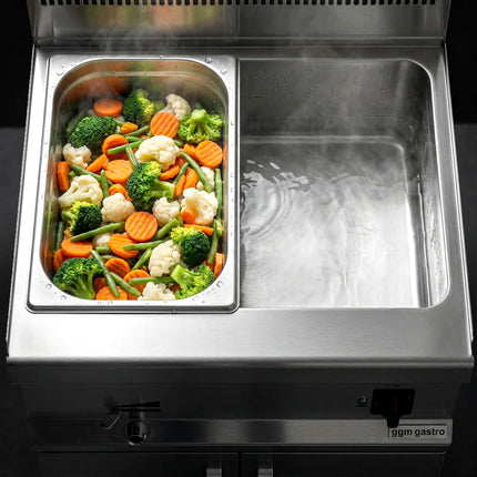 GGM Gastro Countertop Bain Marie - GN 1/1 + 3x GN 1/9 - 1,2 kW - with Drain Tap