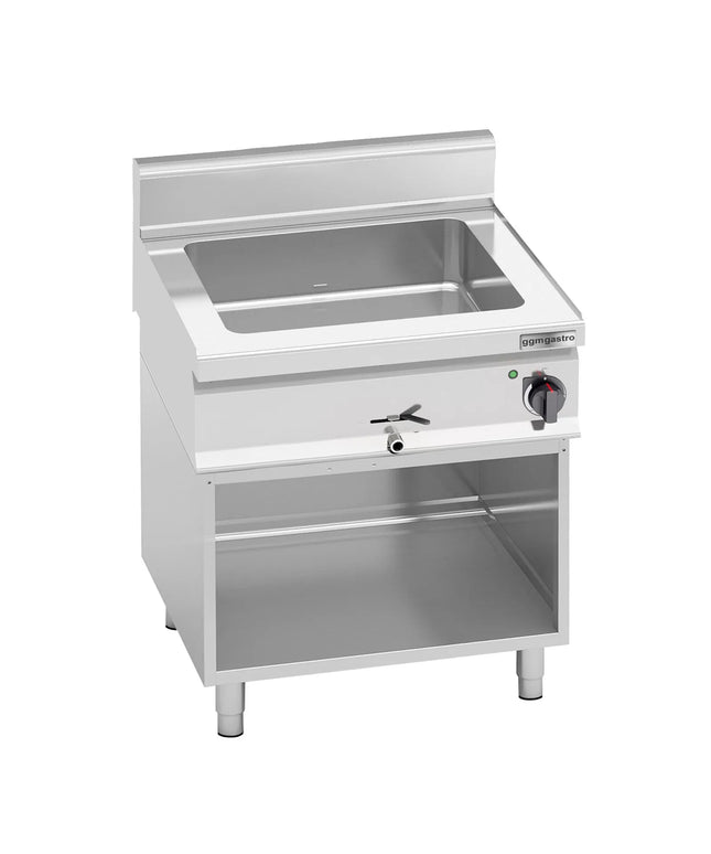 GGM Gastro Countertop Bain Marie - GN 1/1 + GN 1/2 - 1,20 kW - incl. Base Frame - with Drain Tap