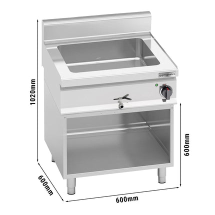 GGM Gastro Countertop Bain Marie - GN 1/1 + GN 1/2 - 1,20 kW - incl. Base Frame - with Drain Tap