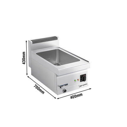 GGM Gastro Countertop Bain Marie - GN 1/1 or 2x GN 1/2 - 1,2 kW - with Drain Tap